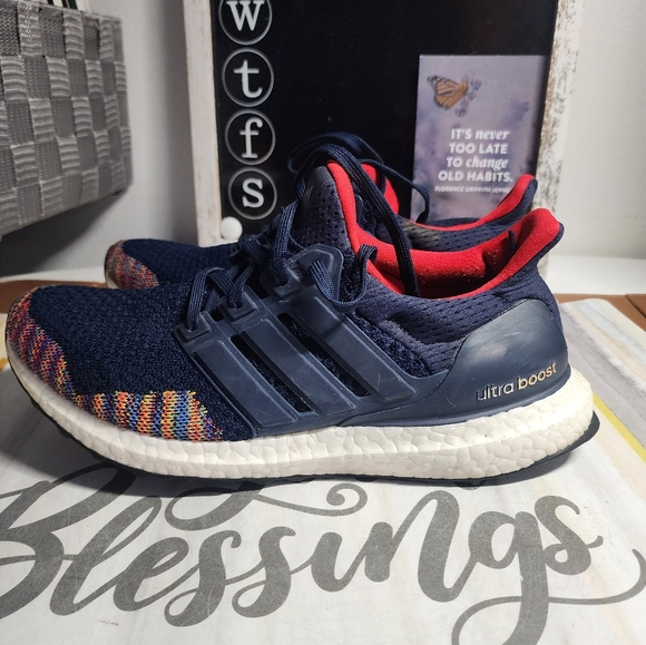 ADIDAS ULTRA BOOST 1.0 SIZE 7 MULTI COLOR TOE NAVY LIKE CHINESE NEW YEAR BB7801 - Picture 1 of 5